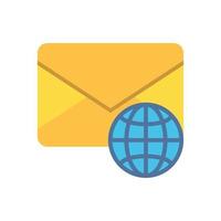 envelope mail with sphere planet postal service vector