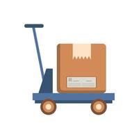 cart with box carton postal service vector