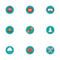 bundle of winter season set icons vector