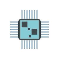 processor computer device isolated icon vector