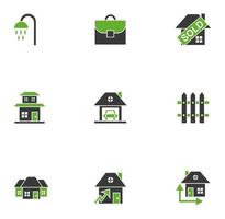 bundle of real estate set icons vector