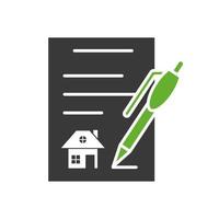 contract rent paper document with pen vector