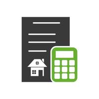 contract rent paper document with calculator vector