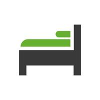 Cama y muebles de almohada icono aislado vector