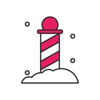 christmas spiral post decoration icon vector