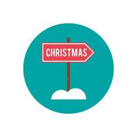 arrow signal with christmas lettering vector