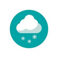 nube con copos de nieve icono aislado vector