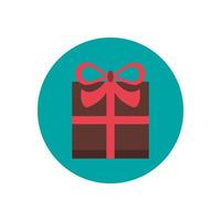 merry christmas gift present icon vector