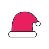 merry christmas santa claus hat icon vector