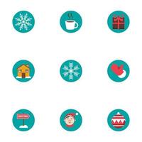 bundle of winter season set icons vector