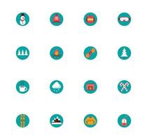 bundle of winter season set icons vector