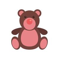 cute little bear teddy toy vector