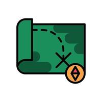 paper map military force isolated icon vector