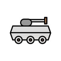 tanque, fuerza militar, aislado, icono vector