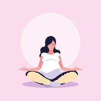 woman pregnant lotus position avatar character vector