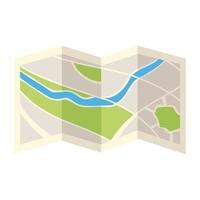 folded map navigation vector