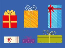 iconos de cajas de regalo vector