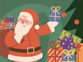 santa claus giving a gifts vector