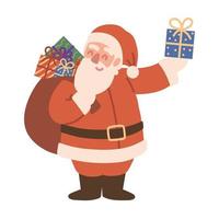 santa claus with gifts vector