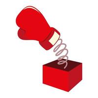 boxing glove coming out of box vector