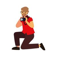 professional photographer with camera vector