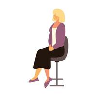 blonde woman sitting vector