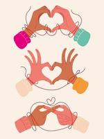 hands red string of fate, icons vector