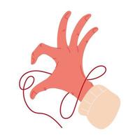 hand with red string vector