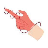 finger with red string vector