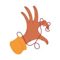 red string in hand vector