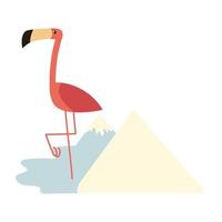 flamingo in mountains vector