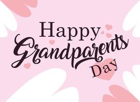 happy grandparents day poster with pattern of hearts vector