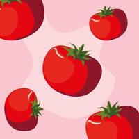 pattern of fresh red tomatoes vegetables vector