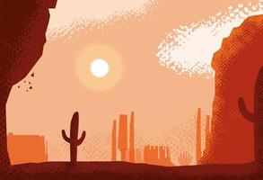desert landscape scene nature icon vector