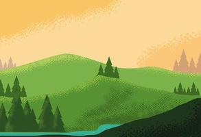 landscape mountainous scene nature icon vector