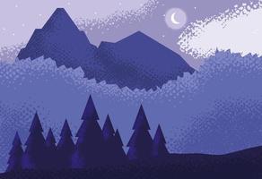 landscape nature purple scene icon vector