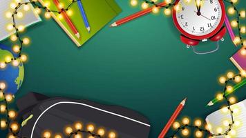 Back to school, a template for your creativity with school supplies vector