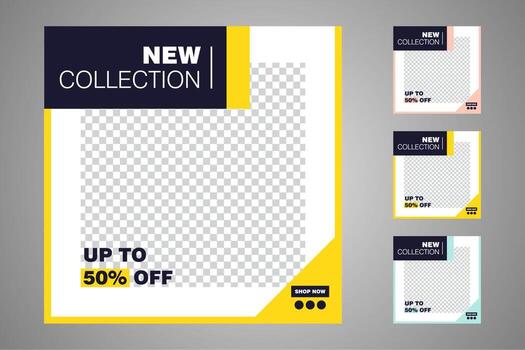 adecuado para plantillas de publicaciones en redes sociales y anuncios web o de Internet. vector