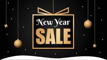 New Year Sale Background with Golden Ornament. Suitable for media promotion at Christmas and New Year. vector