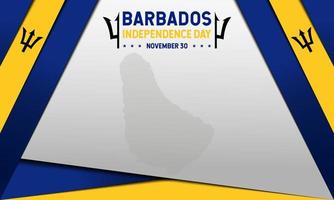 Fondo del día de la independencia de Barbados o diseño de tarjeta de felicitación. 30 de noviembre. con un tridente, un icono de mapa y la bandera de Barbados. plantilla de vector premium