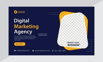 diseño de banner de marketing digital, diseño de flyer de marketing empresarial vector