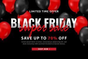 black friday sale banner, black friday social media post vector