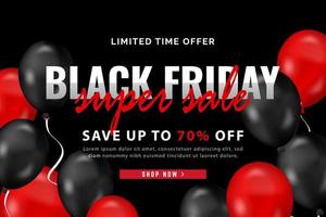 black friday sale banner, black friday social media post vector