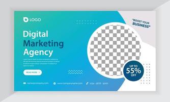 diseño de banner de marketing digital, diseño de flyer de marketing empresarial vector
