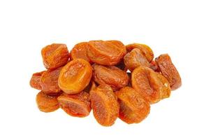 Orange fruits of dried apricot on white background. photo