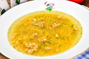 la sopa de lentejas, guisantes, garbanzos, arroz, cebada, vegeta seca foto