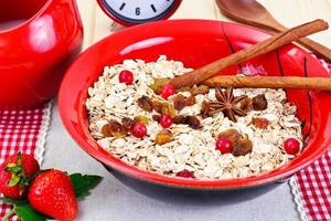 Oatmeal with Raisins and Cranberries photo