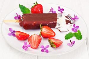 Ice Cream with Strawberries photo
