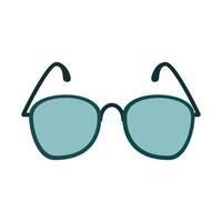 Accesorios de moda de gafas de sol de vacaciones y viajes de verano en icono aislado de estilo plano vector