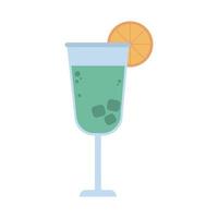 summer travel and vacation cocktail with lemon in flat style isolated icon vector